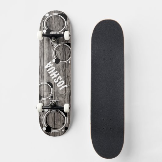 Rustic grey timber background Skateboard (Vorderseite)