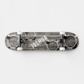 Rustic grey timber background Skateboard (Horizontal)