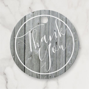 Rustic Grey Wood Wedding Vielen Dank Geschenkanhänger