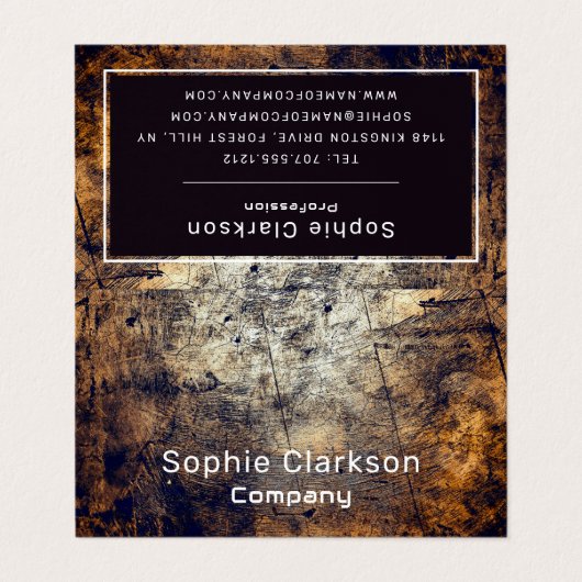 Rustic Grime Doppeltreue Visitenkarten (Außenseite Aufgefaltet)