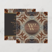 Rustic Grooves Monogram Wedding Einladung (Vorne/Hinten)