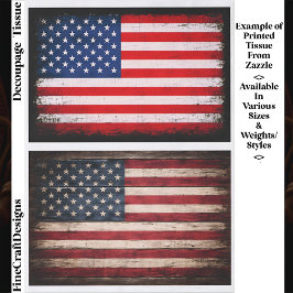 Rustic & Grunge American Flag Pair EW9 Decoupage Seidenpapier