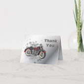 Rustic grunge Motorcyle Biker Wedding Dankeskarte (Vorderseite)