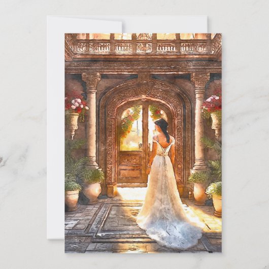 Rustic Hacienda Bride Mexican Wedding Einladung (Rückseite)