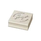 Rustic Hand-Drawn Initials & Branch Stamp Gummistempel (Stempel)