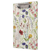 Rustic Hand-Drawn Meadow Wildflower Klemmbrett (Links)
