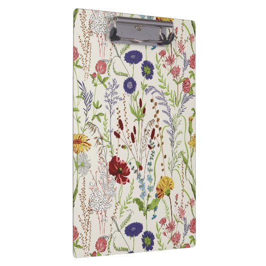Rustic Hand-Drawn Meadow Wildflower Klemmbrett (Rechts)