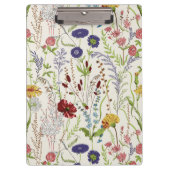 Rustic Hand-Drawn Meadow Wildflower Klemmbrett (Vorderseite)