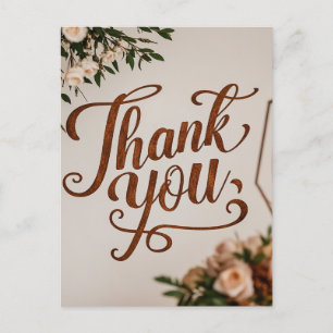 Rustic Hand Lettering danke Ihnen Hochzeit Postkarte
