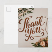 Rustic Hand Lettering danke Ihnen Hochzeit Postkarte (Vorne/Hinten)