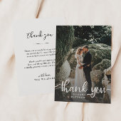 Rustic Hand Lettering Wedding Foto Dankeskarte