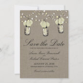 Rustic Hanging Mason Jar Hydrangea Save the Date (Vorderseite)