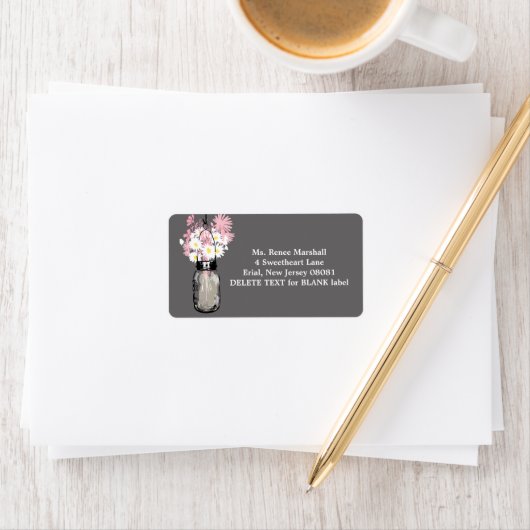 Rustic Hanging Mason Jar Wedding Adressaufkleber (Insitu)