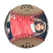 Rustic Happy Birthday Best Vater 3 Foto Collage Baseball (Vorderseite)