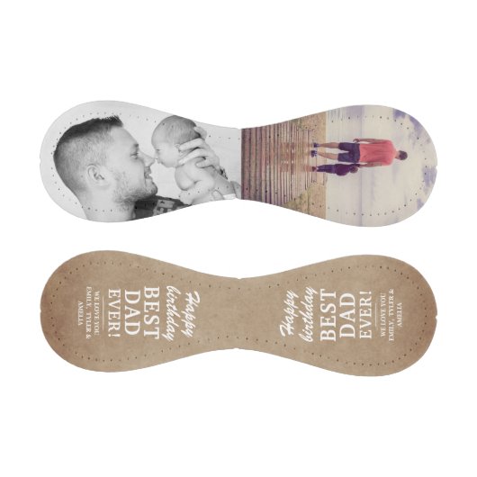 Rustic Happy Birthday Best Vater Ever 2 Fotos Baseball (Paneele)