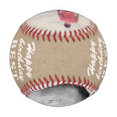 Rustic Happy Birthday Best Vater Ever 2 Fotos Baseball (Rückseite)