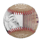 Rustic Happy Birthday Best Vater Ever 2 Fotos Baseball (Vorderseite)