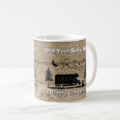 Rustic Happy Camper Class C RV Custom Coffee Tasse (VorderseiteRechts)