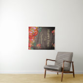 Rustic Happy Fall Orange Pumpkin Herbstlaubs Wood Wandteppich (Beispiel (Horizontal))