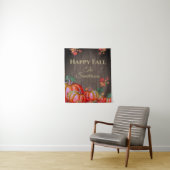 Rustic Happy Fall Orange Pumpkin Herbstlaubs Wood Wandteppich (Beispiel)