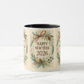 rustic happy new year 2026 coffee mug tasse (Zentrum)
