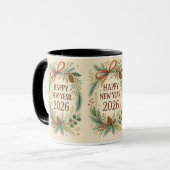 rustic happy new year 2026 coffee mug tasse (Vorderseite Links)