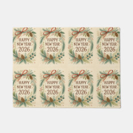 rustic happy new year 2026 welcome mat fußmatte