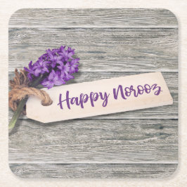 Rustic Happy Norooz Hyacinth - Paper Untersetzer