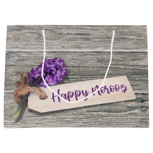 Rustic Happy Noroz Hyacinth - Große Geschenktasche Große Geschenktüte (Vorderseite)