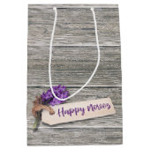 Rustic Happy Noroz Hyacinth - Medium Gift Bag Mittlere Geschenktüte (Vorderseite)