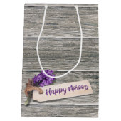Rustic Happy Noroz Hyacinth - Medium Gift Bag Mittlere Geschenktüte (Rückseite)