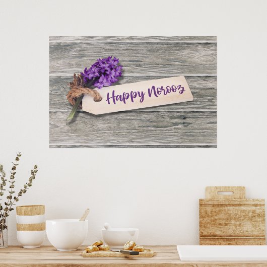 Rustic Happy Noroz Hyacinth - Poster (Küche)