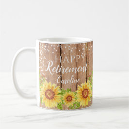 Rustic Happy Retirement Sonnenblumen Tasse