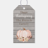 Rustic Happy Thanksgiving-Geschenk-Tag Geschenkanhänger (Vorderseite)