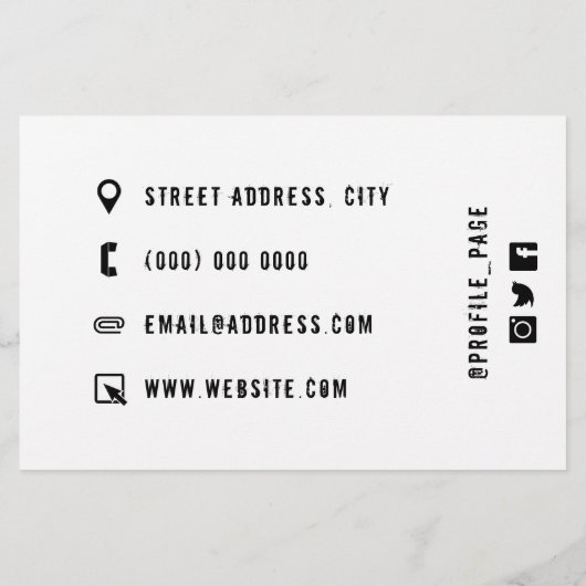 Rustic hardcore white and black flyer (Hinten)