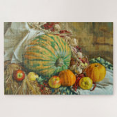 Rustic Harvest Still Life with Pumpkins and Apples Puzzle (Horizontal)