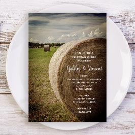 Rustic Hay Bales Ranch Hochzeit Probe Dinner Einladung