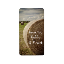 Rustic Hay Bales Ranch Wedding Danke Tags Adressaufkleber