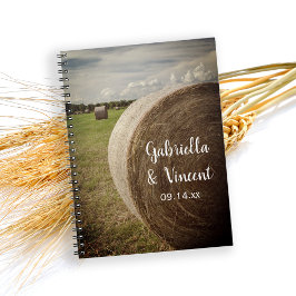 Rustic Hay Bales Ranch Wedding Guest Book Notizblock