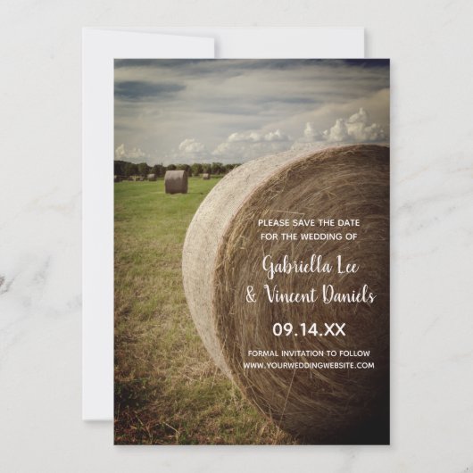 Rustic Hay Bales Ranch Wedding Save the Date (Vorderseite)
