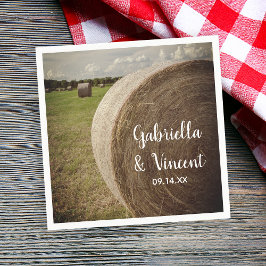 Rustic Hay Bales Ranch Wedding Serviette