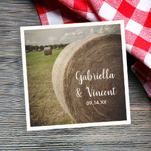 Rustic Hay Bales Ranch Wedding Serviette