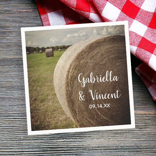 Rustic Hay Bales Ranch Wedding Serviette
