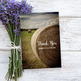 Rustic Hay Bales Ranch Wedding Vielen Dank Dankeskarte