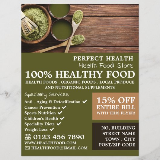 Rustic Health Food Store Advertising Flyer (Vorne)