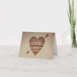 Rustic Heart Arrow Country Vielen Dank Anmerkungen Dankeskarte