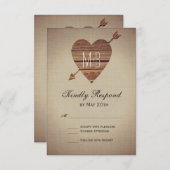 Rustic Heart Arrow Country Wedding RSVP Cards (Vorne/Hinten)