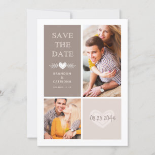 Rustic Heart Doodles Save-the-Date-Ankündigung Save The Date