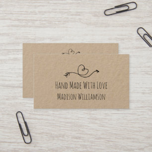 Rustic Heart Kraftpapier Handgemacht Von Visitenkarte