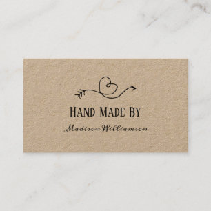 Rustic Heart Kraftpapier Handgemacht Von Visitenkarte